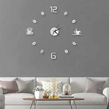 27-инчови стенни часовници в скандинавски стил, кът за ресторант, кафене, декоративен часовник, акрилна slr стикер на стената, безшумно кварцови часовници за домашен декор