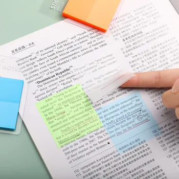 НОВ водоустойчив бележник с прозрачни адгезивами Sticky Notes Transparente за канцеларски материали за ученици и офиса